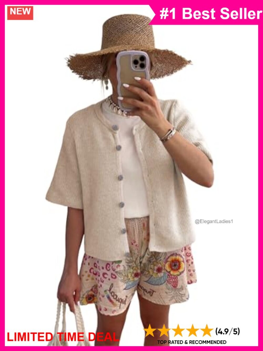 Lightweight Short Sleeve Button-Down Cardigan Sweater